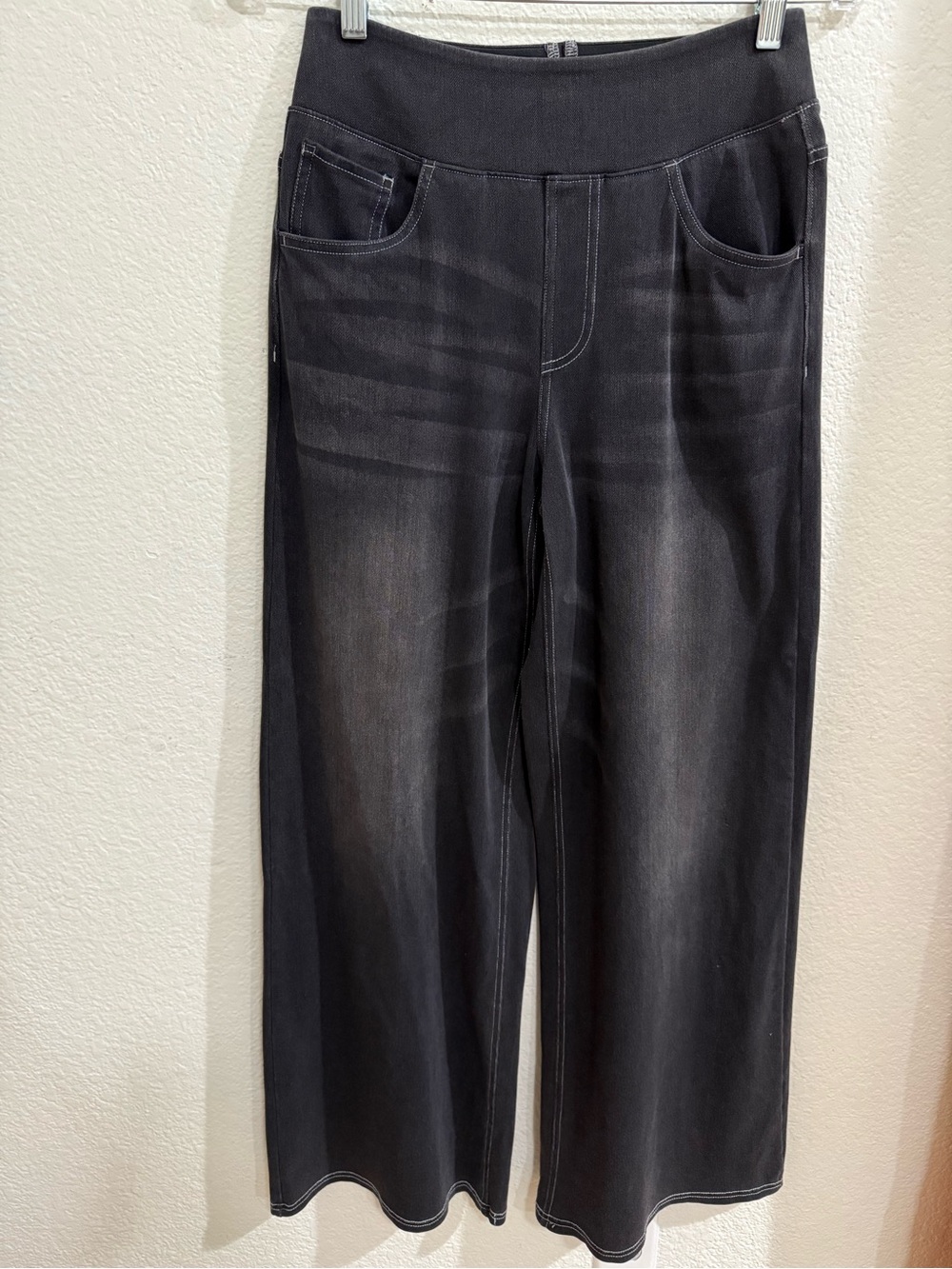 Halara Flex High Waisted Pockets Baggy Wide Leg Washed Casual Jeans Small